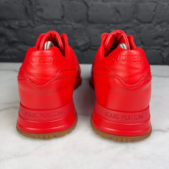Louis Vuitton X Supreme Run Away Sneakers Red Leather 8 LV or 9 US or 42 EUR - Picture 5 of 16